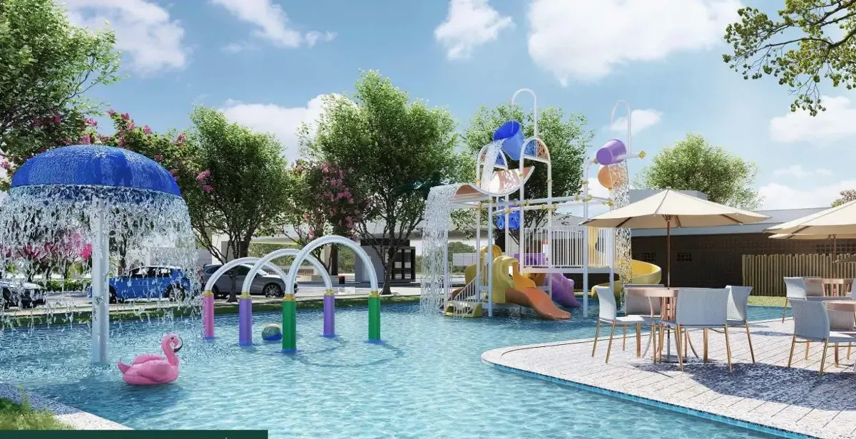 Piscina infantil com parque aquático no Oasis Laguna