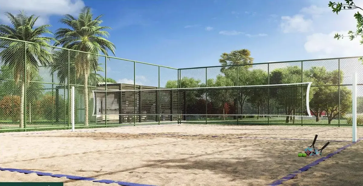 Quadra de beach tennis no Oasis Laguna em Senador Canedo